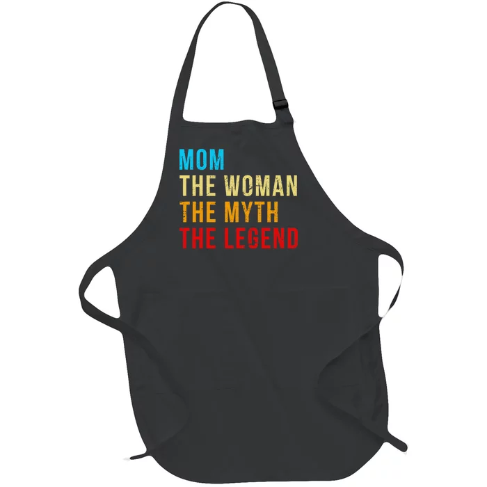 Mom The Woman The Myth The Legend Full-Length Apron With Pocket