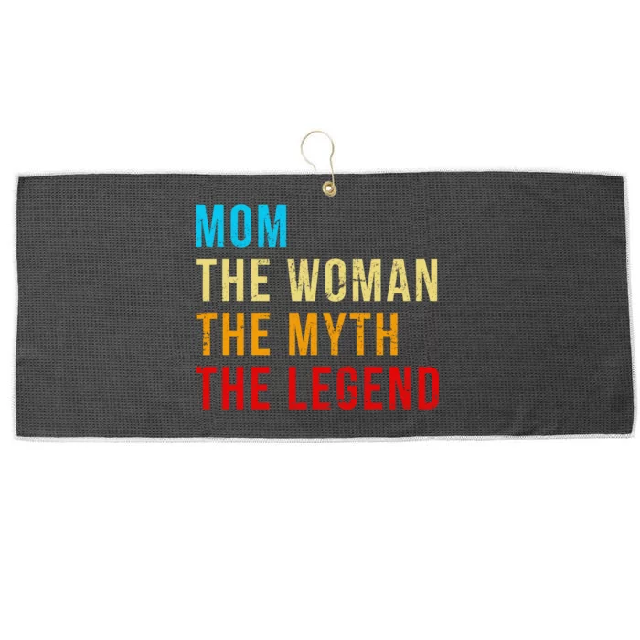 Mom The Woman The Myth The Legend Large Microfiber Waffle Golf Towel