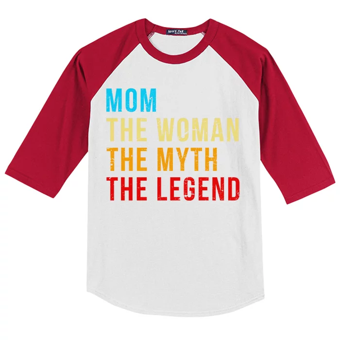 Mom The Woman The Myth The Legend Kids Colorblock Raglan Jersey