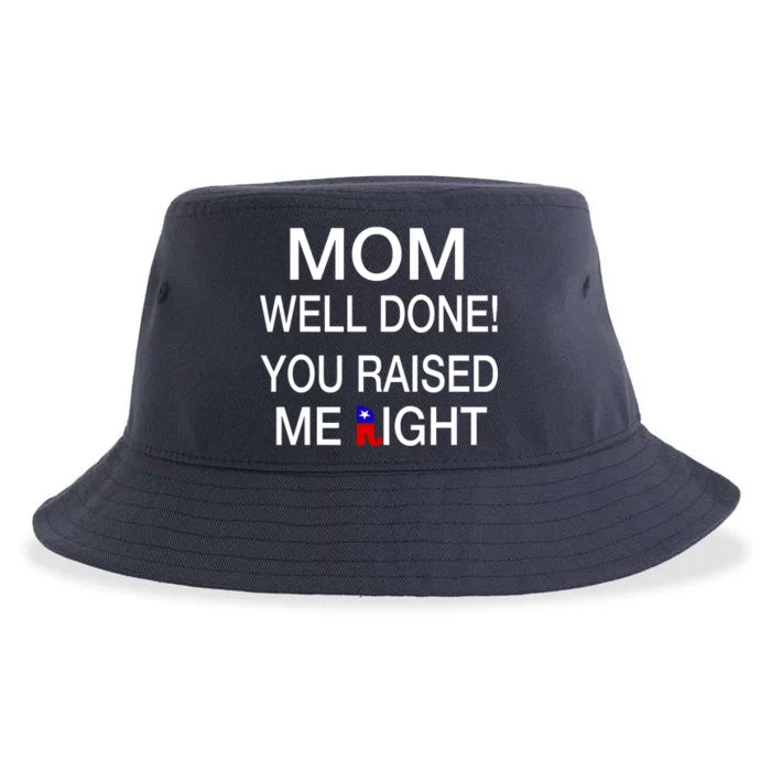 Mom Well Done! You Raised Me Right Sustainable Bucket Hat