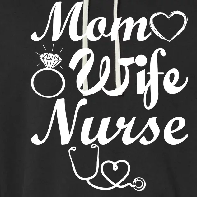 Mom Wife Nurse Garment-Dyed Fleece Hoodie