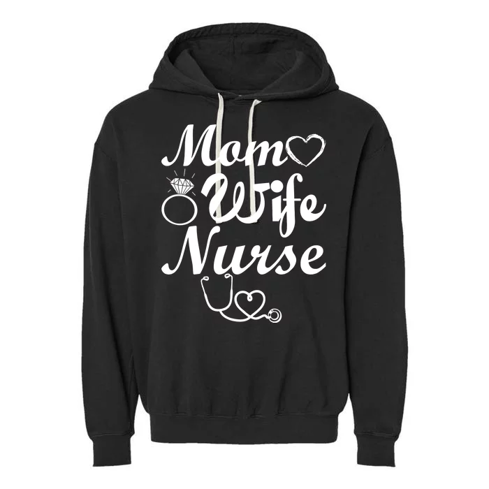 Mom Wife Nurse Garment-Dyed Fleece Hoodie