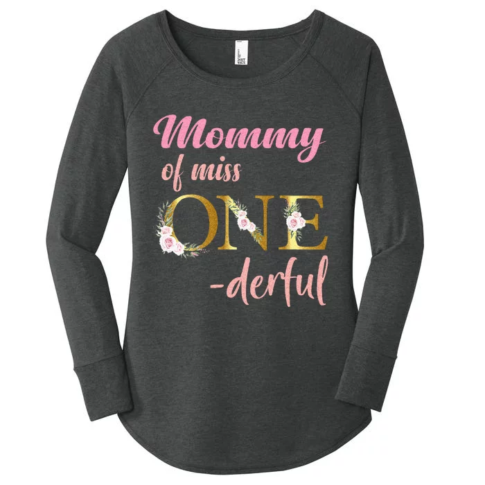 Mommy Of Miss One Derful 1st Birthday Girl 1st Birthday Women's Perfect Tri Tunic Long Sleeve Shirt