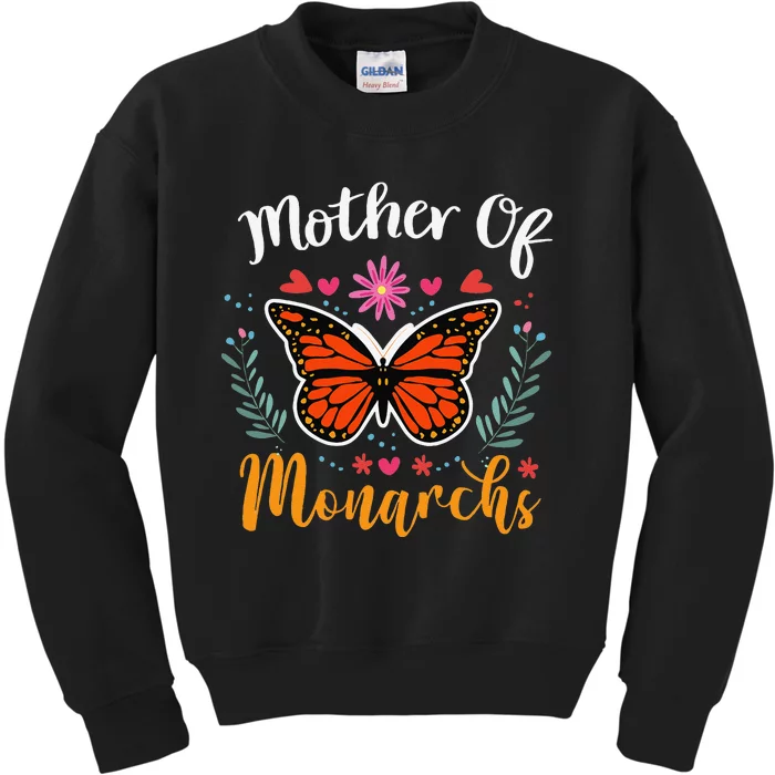 Mother Of Monarchs Mother's Day Monarch Butterfly Gift Kids Sweatshirt