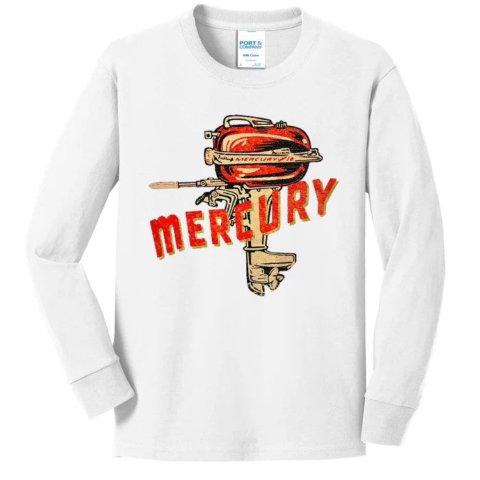 Mercury Outboard Motor Kids Long Sleeve Shirt