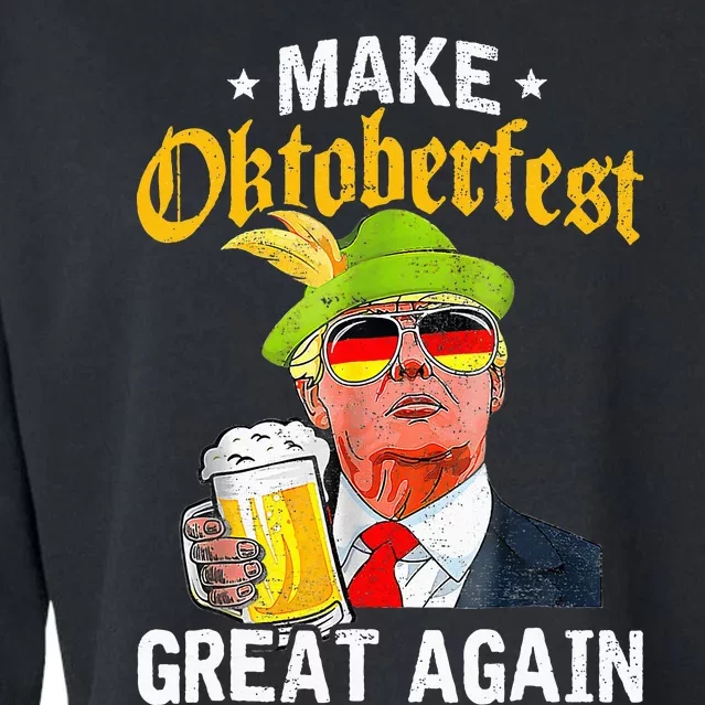 Munich Oktoberfest Make October Fest Great Again Usa Cropped Pullover Crew