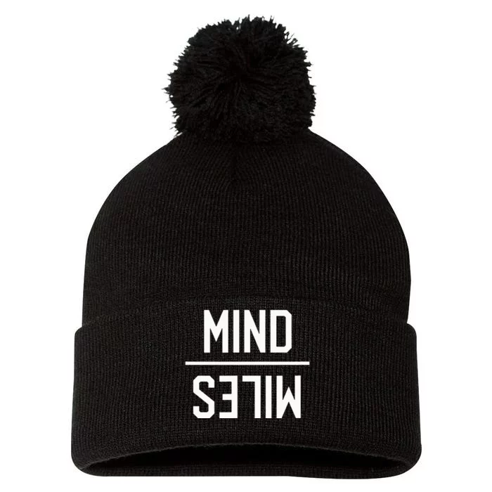 Mind Over Miles Long Distance Runners Trail Running Gift Pom Pom 12in Knit Beanie