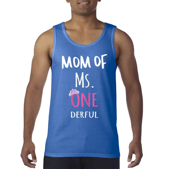 Mom Of Ms Onederful 1st Birthday Family Matching Gift Tank Top