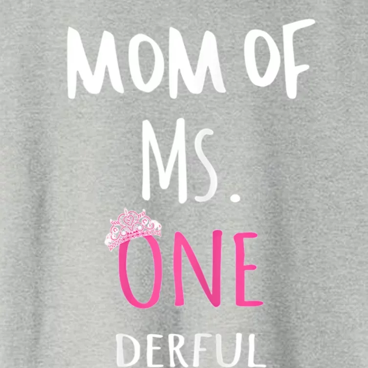 Mom Of Ms Onederful 1st Birthday Family Matching Gift Women's Crop Top Tee