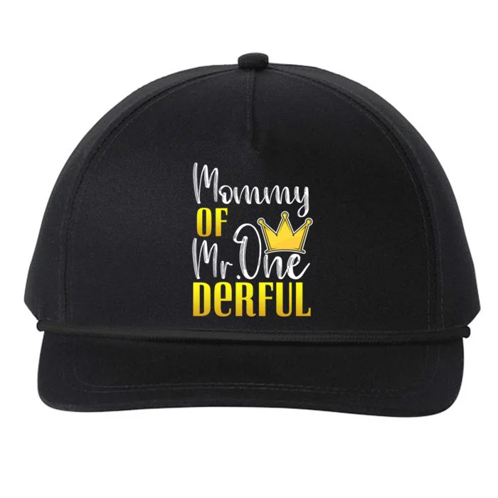 Mommy Of Mr Onederful 1st Birthday First Dad Matching Family Cute Gift Snapback Five-Panel Rope Hat