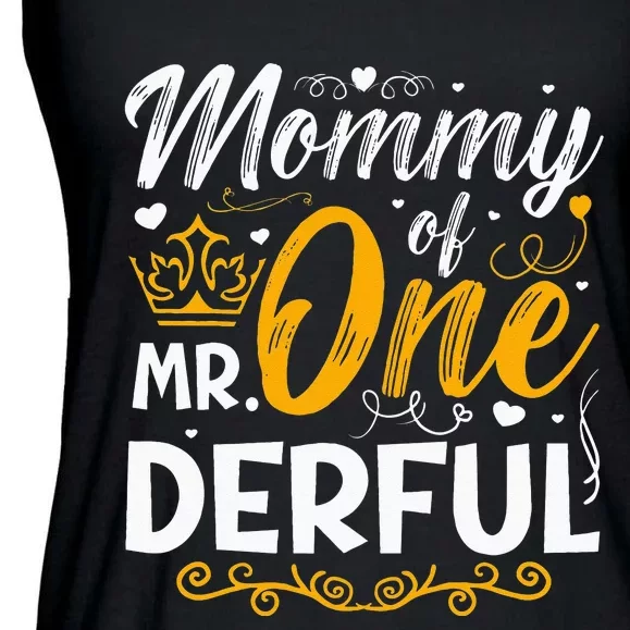 Mommy Of Mr One Derful Party Matching Family 1st Birthday Ladies Essential Flowy Tank