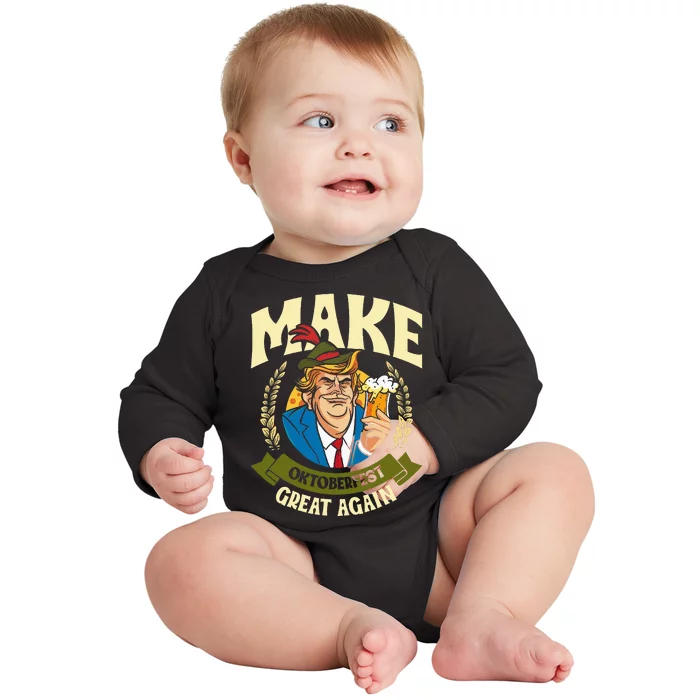 Munich Oktoberfest Make October Fest Great Again Usa Baby Long Sleeve Bodysuit