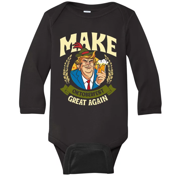 Munich Oktoberfest Make October Fest Great Again Usa Baby Long Sleeve Bodysuit