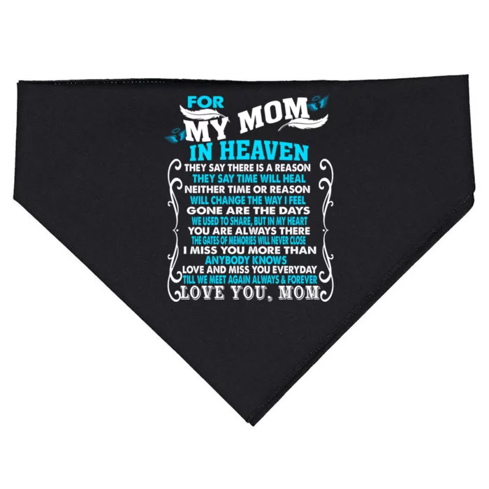 Memorial Of My Mom For Daughter Son Loss Mom In Heaven Cool Gift USA-Made Doggie Bandana