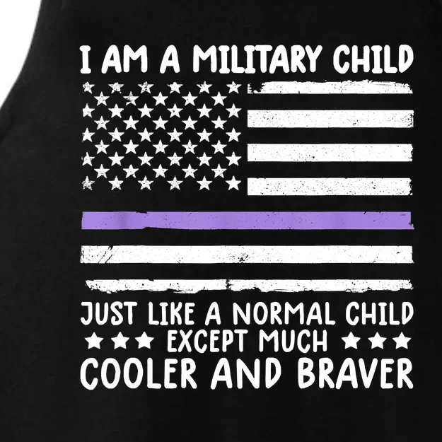 Month Of Military Strong I Am A Military Child Army Ladies Tri-Blend Wicking Tank