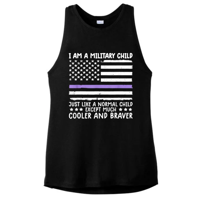 Month Of Military Strong I Am A Military Child Army Ladies Tri-Blend Wicking Tank