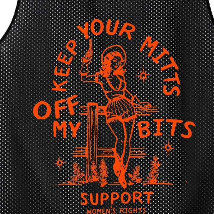 Mitts Off My Body My Choice Badass Feminist Cowgirl Mesh Reversible Basketball Jersey Tank