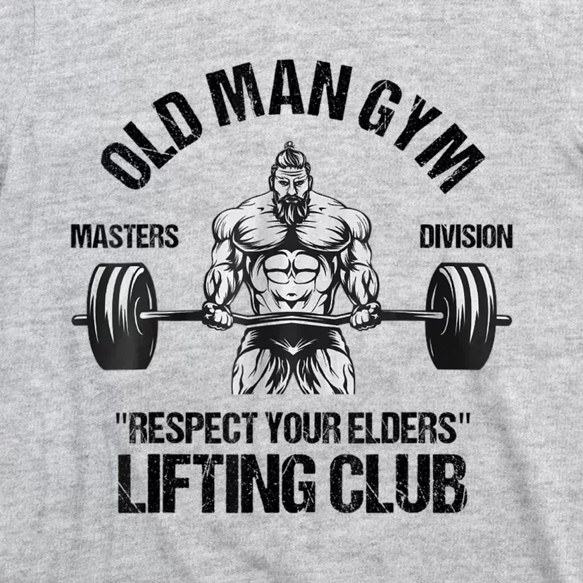 Mens Old Man Gym Respect Your Elders Lifting Clubs Weightlifting T-Shirt