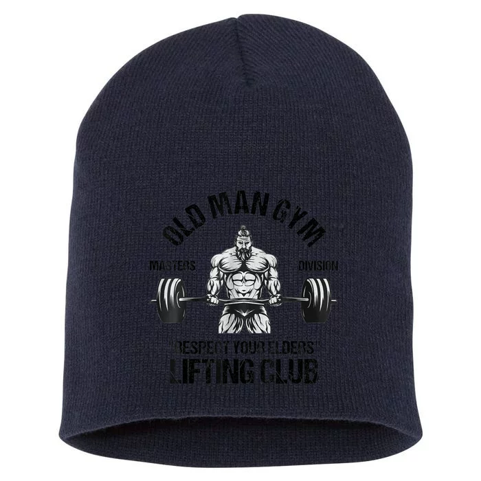 Mens Old Man Gym Respect Your Elders Lifting Clubs Weightlifting Short Acrylic Beanie