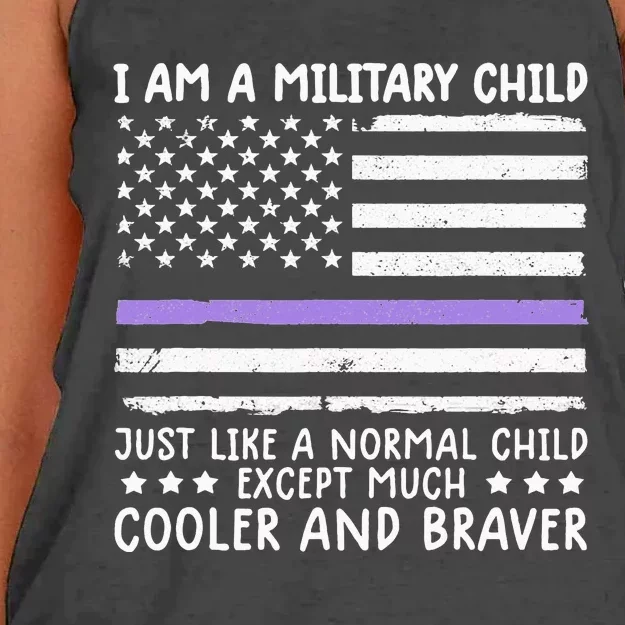 Month Of Military Strong I Am A Military Child Army Women's Knotted Racerback Tank