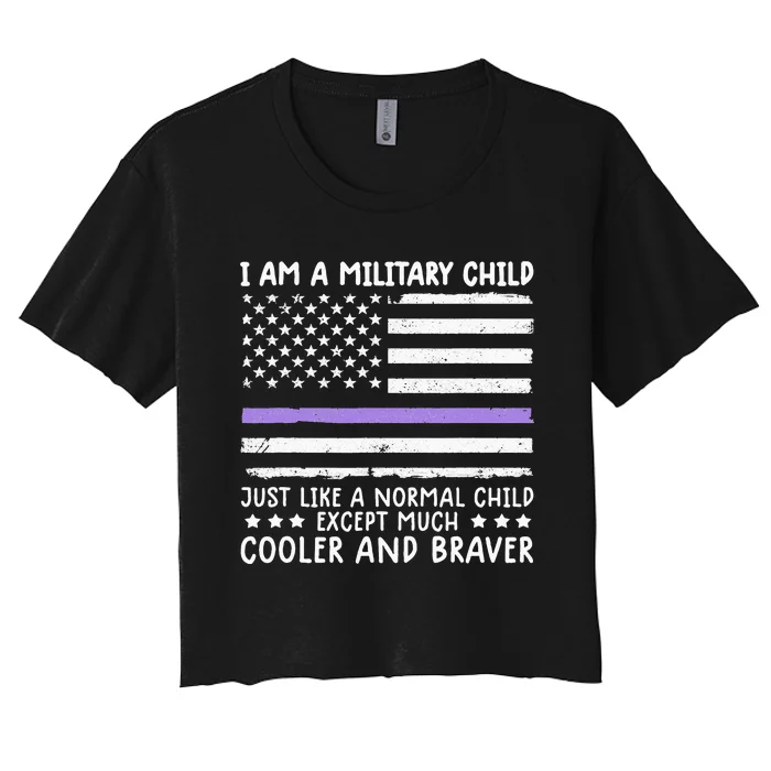 Month Of Military Strong I Am A Military Child Army Women's Crop Top Tee