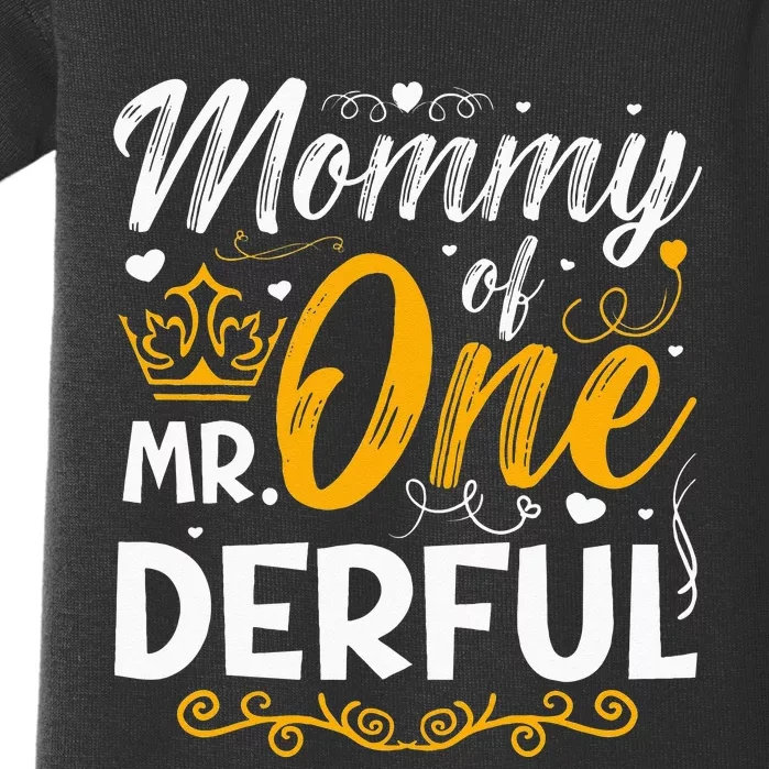 Mommy Of Mr One Derful Party Matching Family 1st Birthday Baby Bodysuit