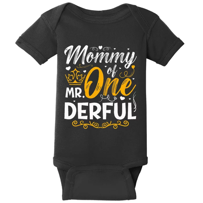 Mommy Of Mr One Derful Party Matching Family 1st Birthday Baby Bodysuit