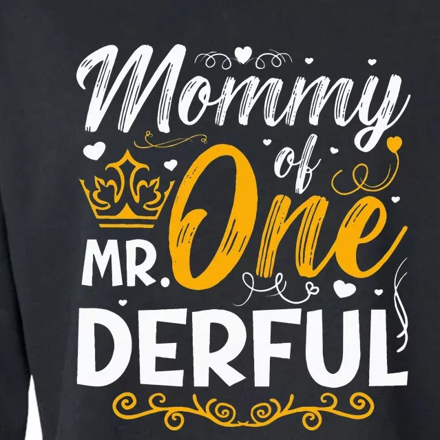 Mommy Of Mr One Derful Party Matching Family 1st Birthday Cropped Pullover Crew