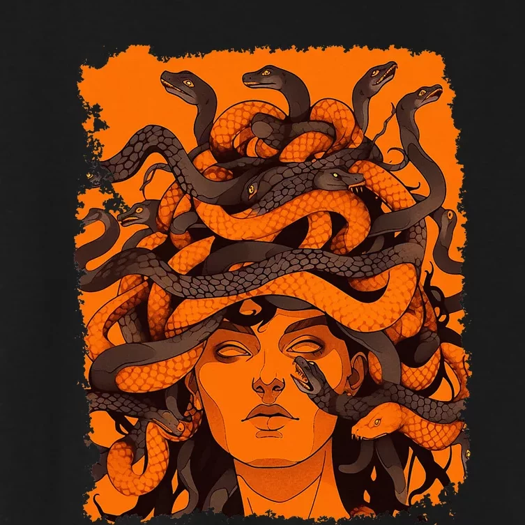 Medusa Orange Women's Crop Top Tee