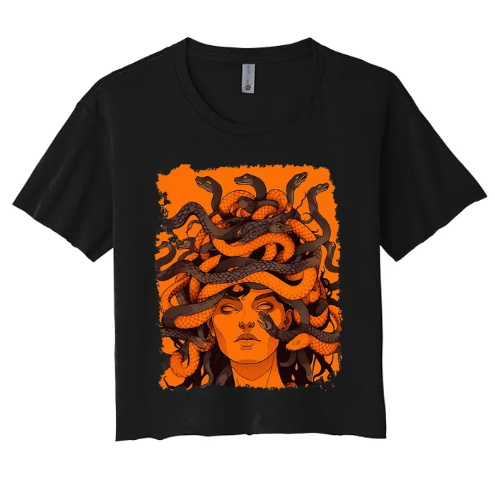 Medusa Orange Women's Crop Top Tee