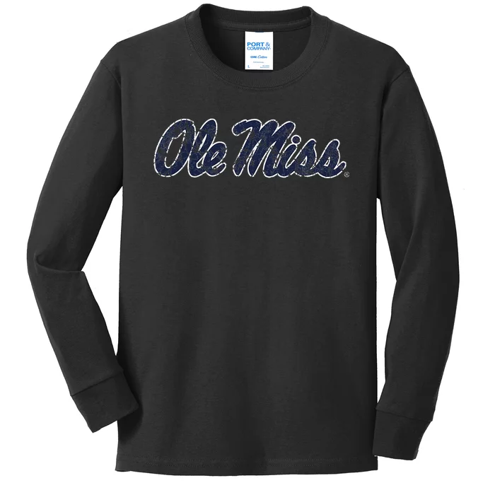 Mississippi Ole Miss Vintage Mascot Kids Long Sleeve Shirt