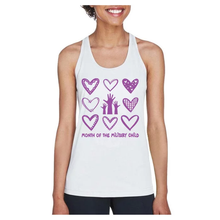 Month Of Military Child Military Child Awareness Women's Racerback Tank