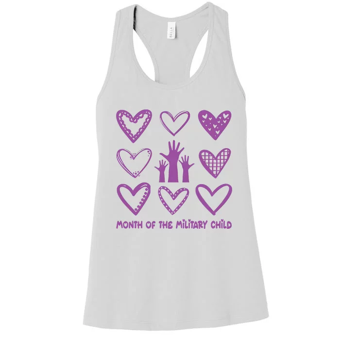 Month Of Military Child Military Child Awareness Women's Racerback Tank