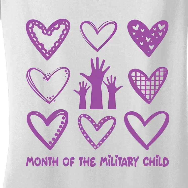 Month Of Military Child Military Child Awareness Women's V-Neck T-Shirt