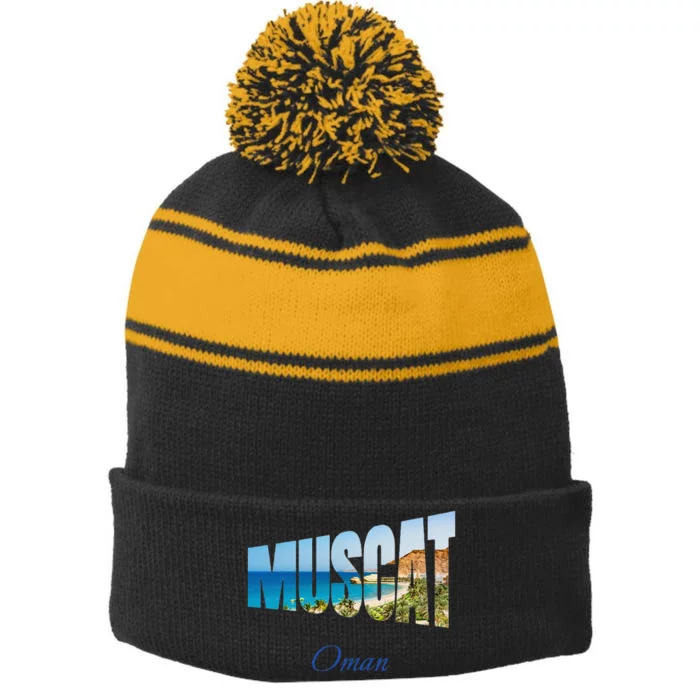 Muscat Oman Stripe Pom Pom Beanie