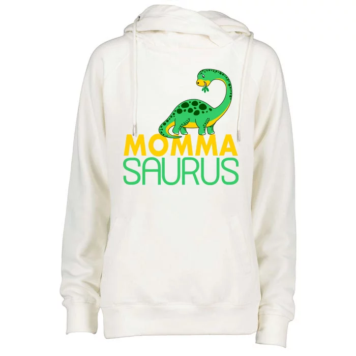 Momma Saurus Mommasaurus Dinosaur Cute Mom Womens Funnel Neck Pullover Hood