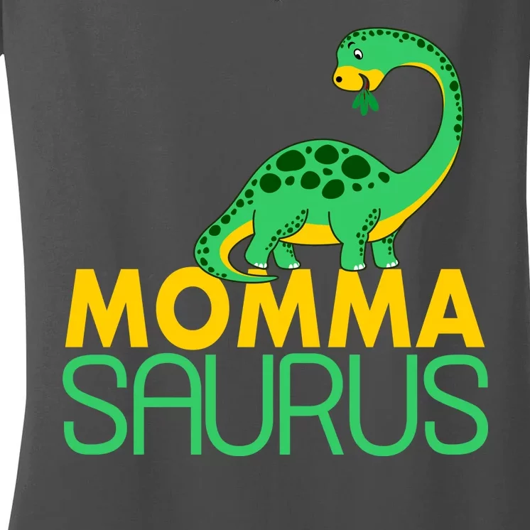 Momma Saurus Mommasaurus Dinosaur Cute Mom Women's V-Neck T-Shirt