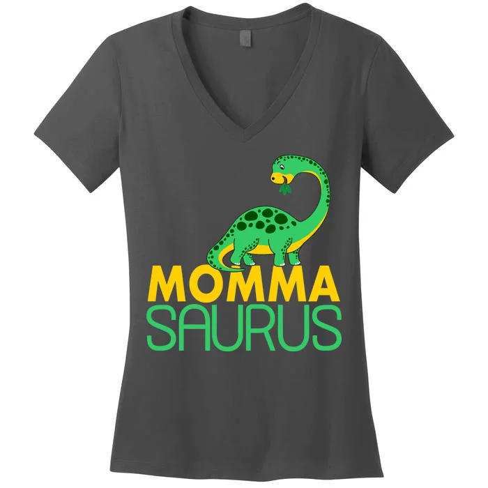 Momma Saurus Mommasaurus Dinosaur Cute Mom Women's V-Neck T-Shirt