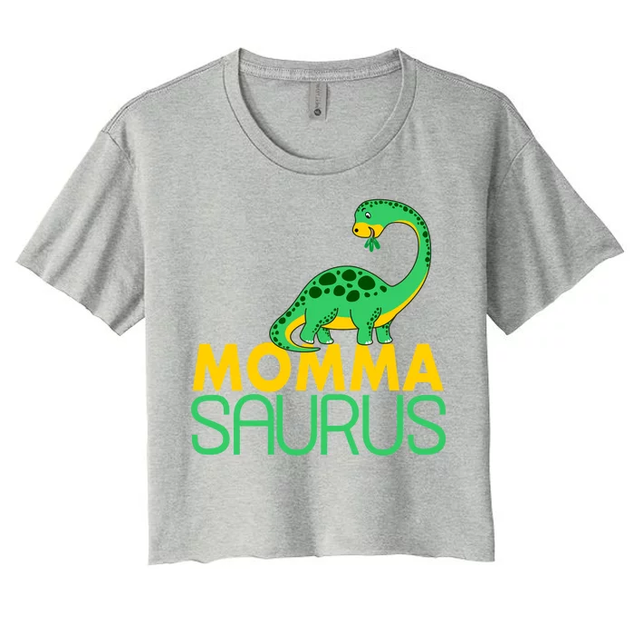 Momma Saurus Mommasaurus Dinosaur Cute Mom Women's Crop Top Tee