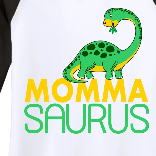 Momma Saurus Mommasaurus Dinosaur Cute Mom Women's Tri-Blend 3/4-Sleeve Raglan Shirt