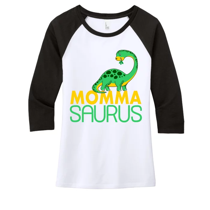 Momma Saurus Mommasaurus Dinosaur Cute Mom Women's Tri-Blend 3/4-Sleeve Raglan Shirt