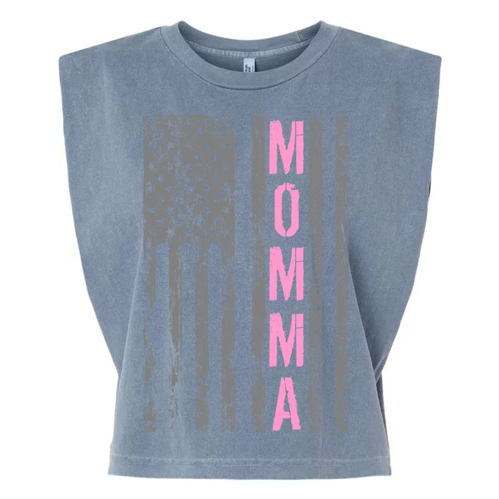 Momma Vintage USA Flag Garment-Dyed Women's Muscle Tee