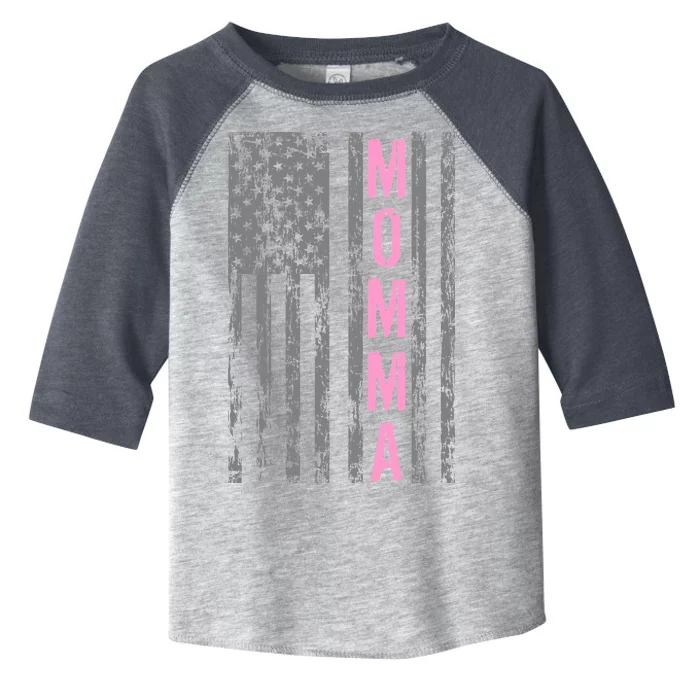 Momma Vintage USA Flag Toddler Fine Jersey T-Shirt