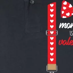 Mommy Is My Valentine Cute Bow Tie Suspenders Softstyle Adult Sport Polo