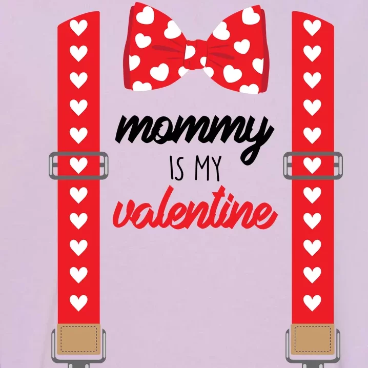 Mommy Is My Valentine Cute Bow Tie Suspenders Garment-Dyed Sweatshirt