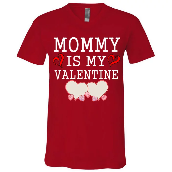 Mommy Is My Valentine Gift For Little Boy V-Neck T-Shirt