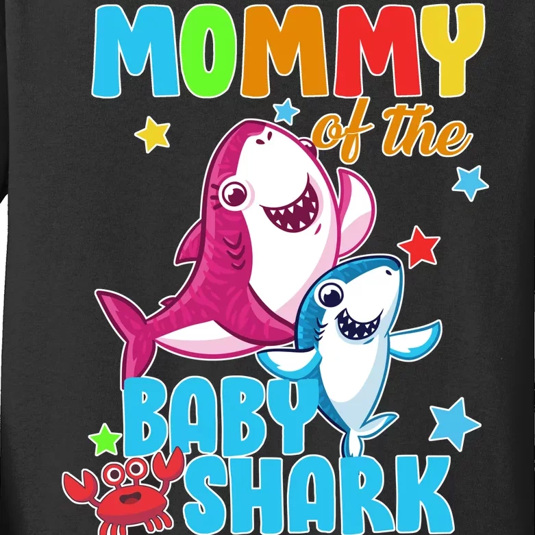 Mommy Of The Baby Shark Kids Long Sleeve Shirt