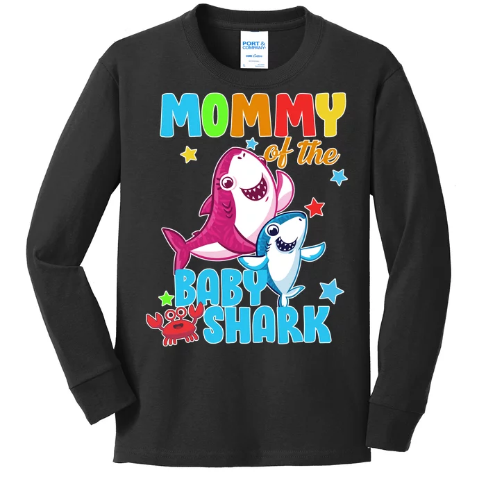 Mommy Of The Baby Shark Kids Long Sleeve Shirt