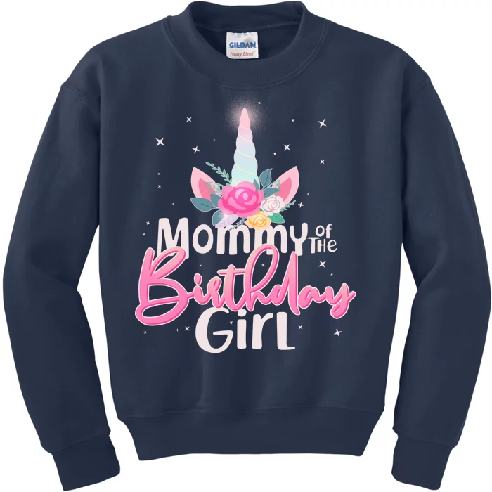 Mommy of the Birthday Girl Magical Unicorn Kids Sweatshirt