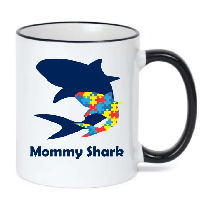 Mommy Shark Autism Awareness Black Color Changing Mug